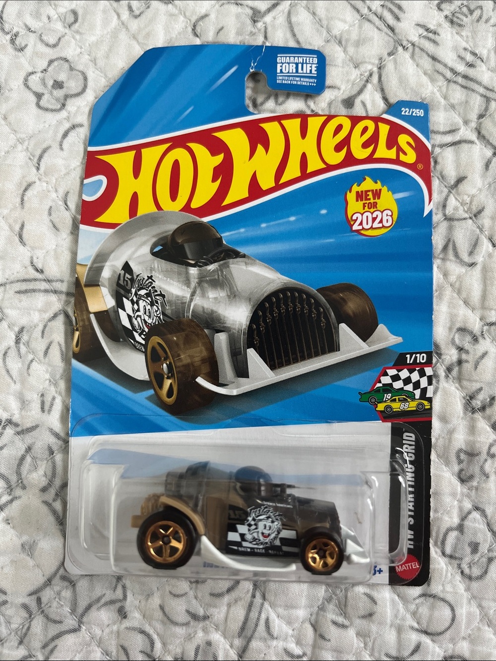 Mattel Hot Wheels Metallic Silver & Gold Retro Racer